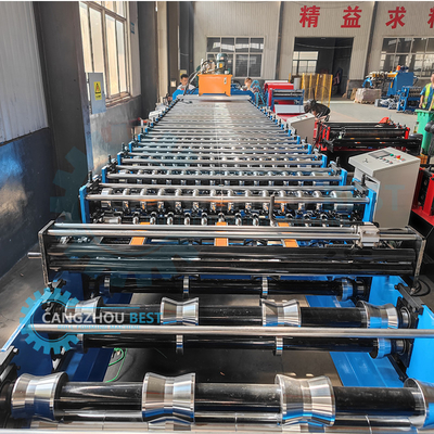 Popular Profile Tr4 Corrugated PLC Roofing Sheet Roll Forming Machine Double Layer