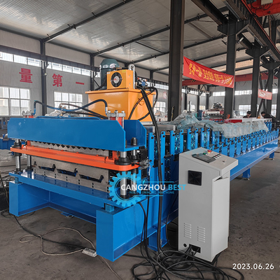 Popular Profile Tr4 Corrugated PLC Roofing Sheet Roll Forming Machine Double Layer