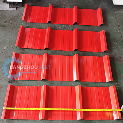 PLC Control Hydraulic Cutting Tr4 Tr5 Corrugated Three Layer Roofing Sheet Machine For Peru