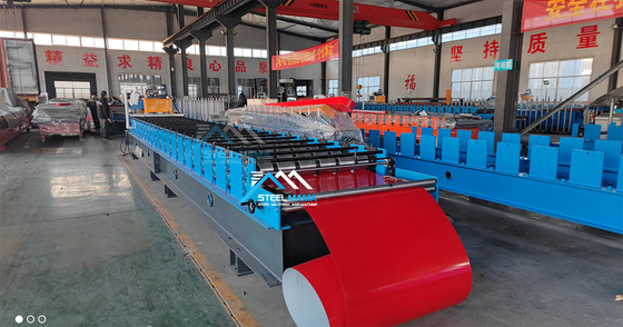 Compact Roof Sheet Roll Forming Machine With 8-15m/min Forming Speed And Hydraulic Cutting