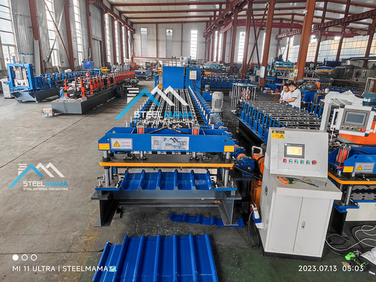 45# Steel Roller Hydraulic Cutting Roofing Sheet Roll Forming Machine With 5.5Kw