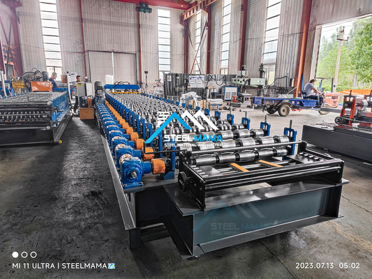 45# Steel Roller Hydraulic Cutting Roofing Sheet Roll Forming Machine With 5.5Kw