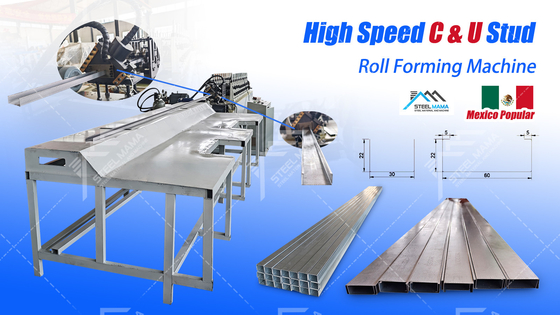 PLC Automatic Metal Stud and Track Roll Forming Machine for C U L T Ceiling Grid Production