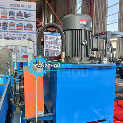 Color Trapezoidal IBR Steel Roof Roll Forming Machine Hydraulic Cutting Device