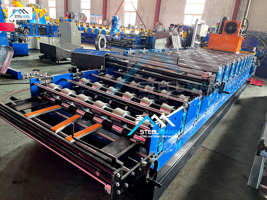 PLC Controlled Double Profile Roofing Sheet Roll Forming Machine for Production