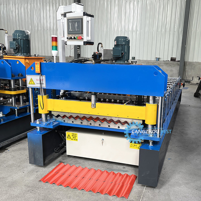 PPGI Chain Driven Electric 3KW Corrugated Profile Roofing Sheet Roll Forming Machine