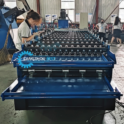 House Building Double Layer Two Profiles Roof Sheet Roll Forming Machine