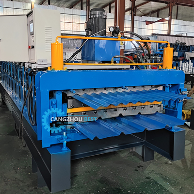 House Building Double Layer Two Profiles Roof Sheet Roll Forming Machine