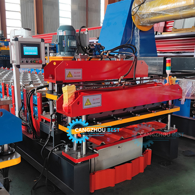 Color Steel PLC Control Double Layer Roofing Sheet Bamboo Tile Roll Forming Machine