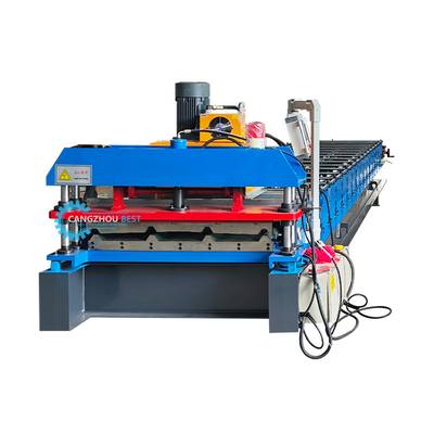 Hydraulic Cutting 5.5kw Galvanized Steel Double Layer Roofing Panel Profile Roll Forming Machine