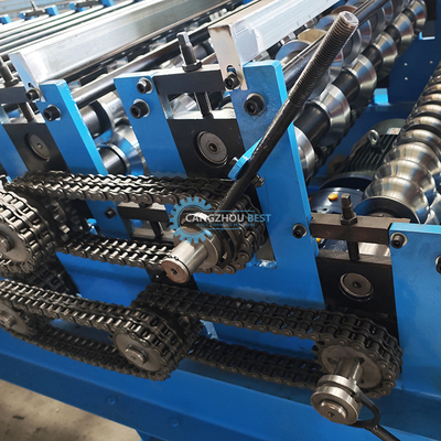 Hydraulic Cutting 5.5kw Galvanized Steel Double Layer Roofing Panel Profile Roll Forming Machine