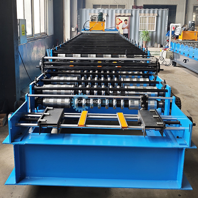 Hydraulic Cutting 5.5kw Galvanized Steel Double Layer Roofing Panel Profile Roll Forming Machine