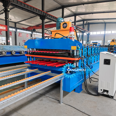 Double Layer Metal Roof Sheet Two Profile In One Roll Forming Machine 5.5 Kw  Power