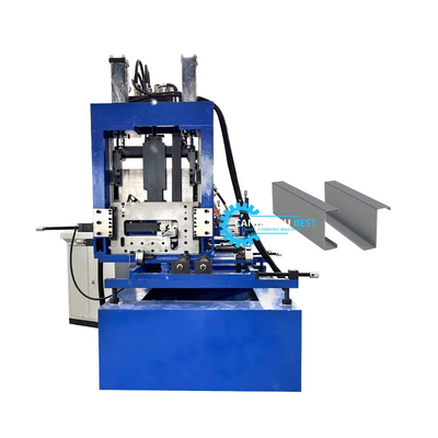 Plc Control C Z U Purlin Roll Forming Machine Hydraulic Punching And Cutting