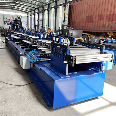 Plc Control C Z U Purlin Roll Forming Machine Hydraulic Punching And Cutting