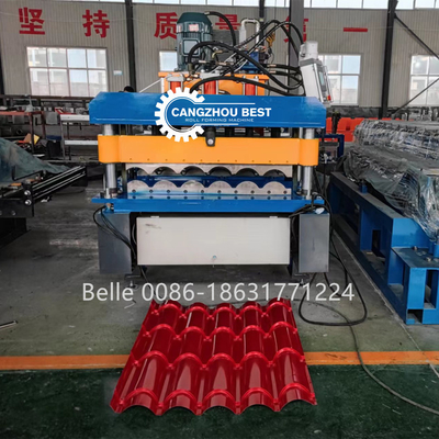 Chain Transmission 9-11 Rows Roof Tile Roll Forming Machine for 300H Steel Roofing