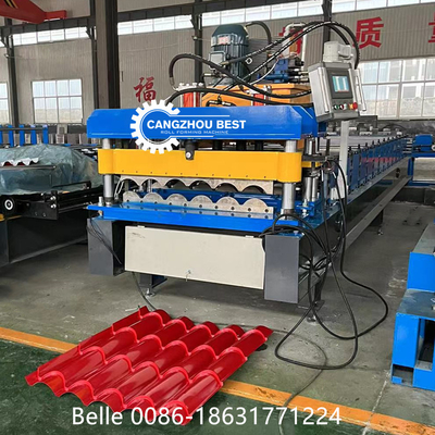Chain Transmission 9-11 Rows Roof Tile Roll Forming Machine for 300H Steel Roofing