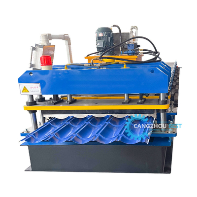 Color Steel PLC Control Hydraulic Pressing&amp; Cutting Zee Roof Tile Roll Forming Machine