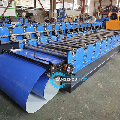 Color Steel PLC Control Hydraulic Pressing&amp; Cutting Zee Roof Tile Roll Forming Machine