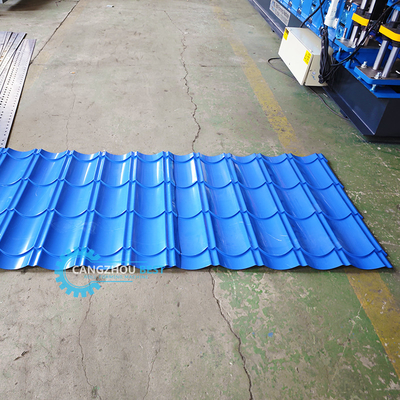 Color Steel PLC Control Hydraulic Pressing&amp; Cutting Zee Roof Tile Roll Forming Machine