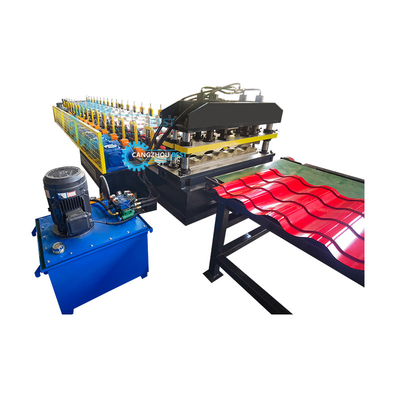 Hydraulic Cutting Trapezoid Step Tile Making Roll Forming Machine
