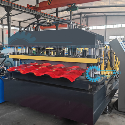Hydraulic Cutting Trapezoid Step Tile Making Roll Forming Machine