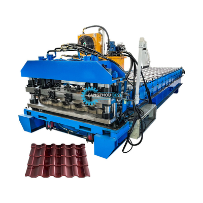 Long Lasting Tiles Roof Building 22 Steps Rollers Roof Tile Roll Forming Machine with Cr12 Blade