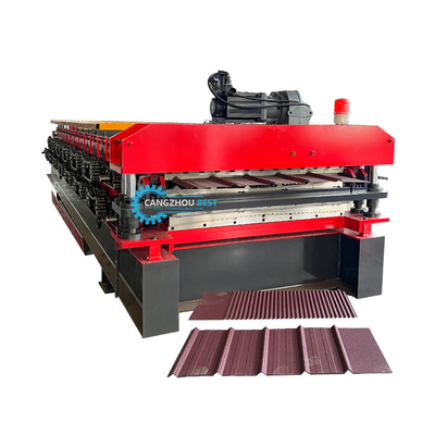 Automatically PLC Control Steel Profile Double Layer Roofing Sheet Roll Forming Machine