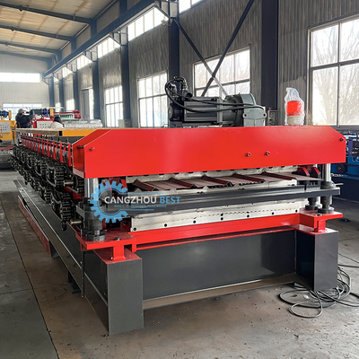 Automatically PLC Control Steel Profile Double Layer Roofing Sheet Roll Forming Machine