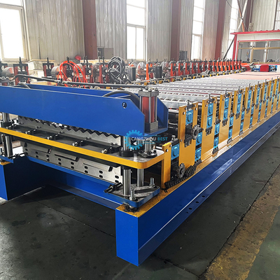 Steel Tile Delta PLC Control Double Layer Roll Forming Machine For 0.25-0.6mm Material Thickness