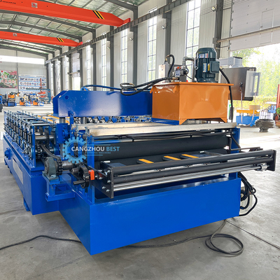 Auto Change Size PU Liner Steel Profile Roof Sheet Roll Forming Machine For 0.3-0.8mm