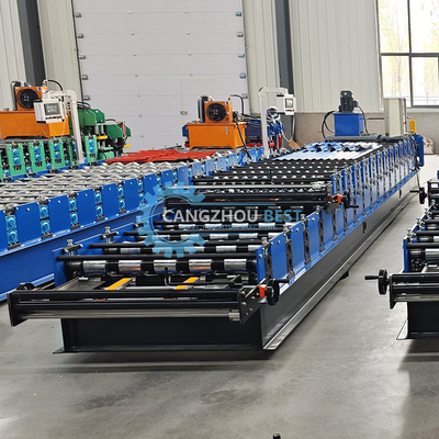 Hydraulic Cutting 45 Steel Roller Roofing Sheet Machine Low Noise