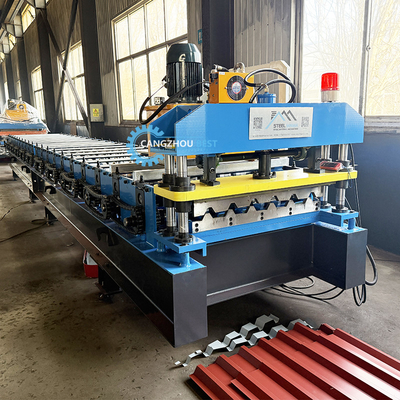 0.3-0.8mm Ibr Metal Roof Roll Forming Machine Controlled By PLC Control System