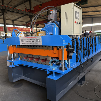 Corrugated Trapezodial Double Layer Steel Profile Making Roll Forming Machine