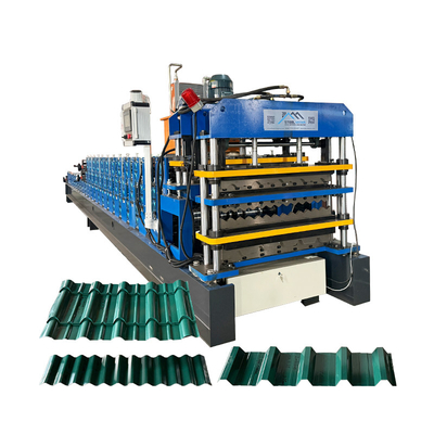 Delta Inverter Three Layer Roofing Steel Profile Roll Forming Machine For 0.25-0.6mm Material Thickness