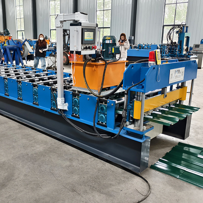 Durable 45# Steel Rollers Metal Roof Forming Machine With 3Kw Hydraulic Station Power And 5.5Kw Main Motor Power