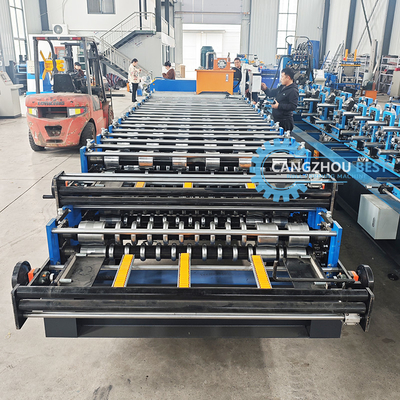 Steel Profile Customized Width Double Layer Forming Machine For 0.25-0.6mm Material Thickness