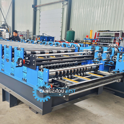 Steel Profile Customized Width Double Layer Forming Machine For 0.25-0.6mm Material Thickness