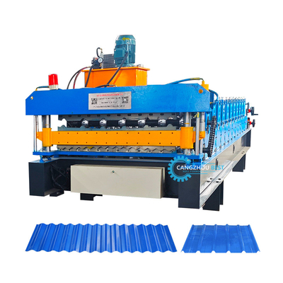 0.6mm Roof Sheet Roll Forming Machine By Delta PLC For Big Projects