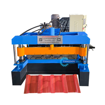 Color Steel High Rib Steel Profile IBR Trapezoidal Roof Sheet Roll Forming Machine