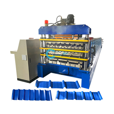 Three Layer Corrugated Roof Tile Trapezodial Roof Sheet Roll Forming Machine