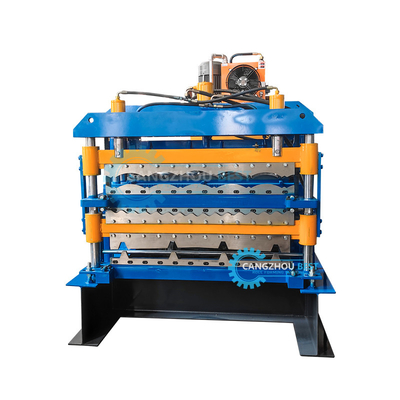 Chile Popular Zee Tile Corrguated Tr4 Three Layer Roof Sheet Roll Forming Machine