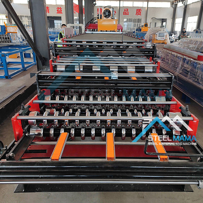 South America Four Pillars Cutter Frame Three Layer Roofing Sheet Roll Forming Machine
