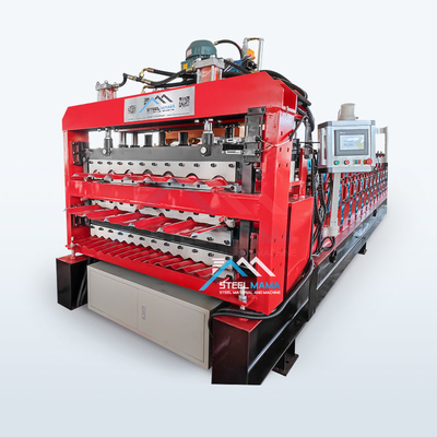 South America Four Pillars Cutter Frame Three Layer Roofing Sheet Roll Forming Machine