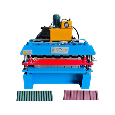 PPGI Raw Material Double Layer Roll Forming Machine With 3Kw Main Motor Power Delta Inverter