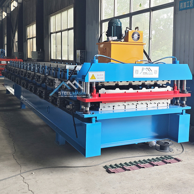 PPGI Raw Material Double Layer Roll Forming Machine With 3Kw Main Motor Power Delta Inverter