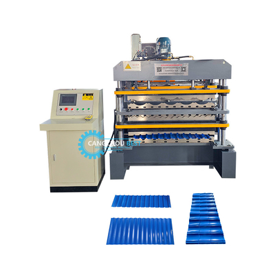 Color Steel PLC Control Three Function Triple Layer Rooing Sheets Profile Roll Forming Machine