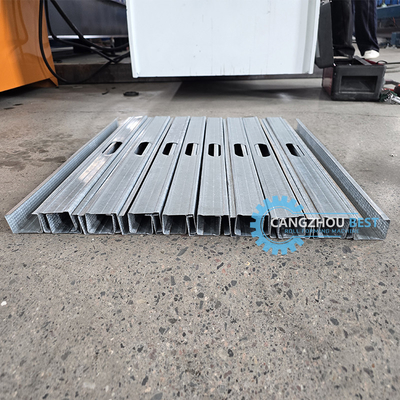Steel Profile Two Sizes Stud Roll Forming Machine With Hydraulic Punching
