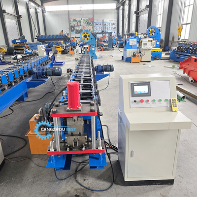 Galvanized Steel PLC Control Shelf Upright Rack Roll Forming Machine