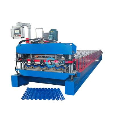 Glazed Roof Tile Roll Forming Machine 3KW PLC Control 8-12m/min